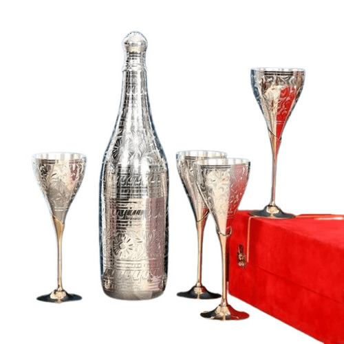 Silver Glass Set - Material: Bamboo