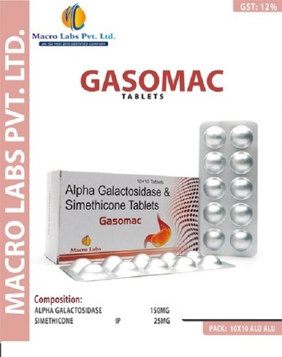Alphagalactosidase 150mg Simethicone 25mg Tablets