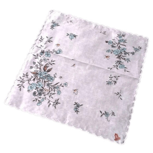 Cotton Handkerchief - 100% Cotton, Standard Size, Ivory White | Beaded Pattern, Contemporary Style, Fade and Wrinkle Resistant