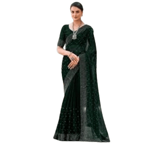 Ladies Georgette Saree - 5.50 Meter Length, 0.80 Meter Blouse | Party Wear, Printed Pattern, Fade and Wrinkle Resistant, Regular Fit, Machine Washable