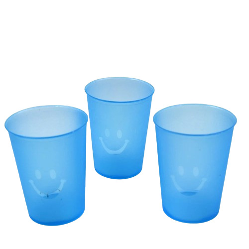 Plastic Cup - Durable Plastic, Customized Size, Blue Color, Rigid Hardness, Fine Finished, Round Shape