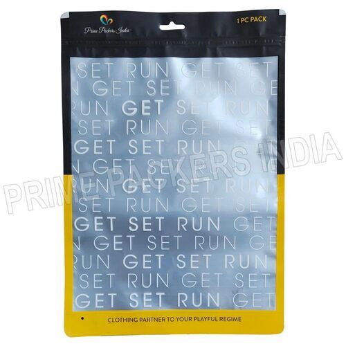 Plastic Zip Bag - 0.5 Kg Capacity, Resealable HDPE Material with Embossed Surface Finish, Black Color with Patch Handle