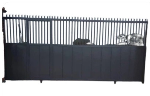 Sliding Mild Steel Industrial Gate - Stainless Steel Frame Color Coated Black Automatic Sliding Style Galvanized Surface Treatment Hand Made
