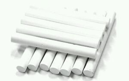 Chalk Sticks - Gypsum Powder, 50 Pieces, 10-20mm Thickness | Round Shape, White Color, Ideal for School Use, Plain Style