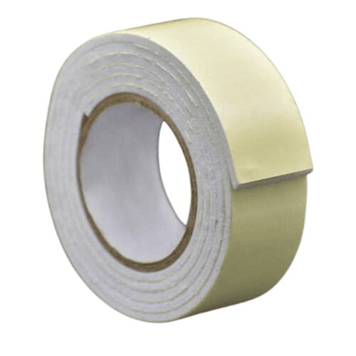 Double Sided Adhesive Tape - Kraft Paper, Standard Size, White Color | Highly Sticky, Water & Moisture Resistant, Easy to Use, Plain Pattern
