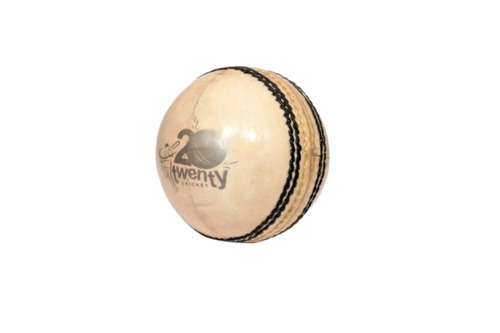 Cricket Ball - Leather Material, Round Shape, Cream Color , Printed Design | Durable, Light Weight, Very Good Quality for Adults, Unisex