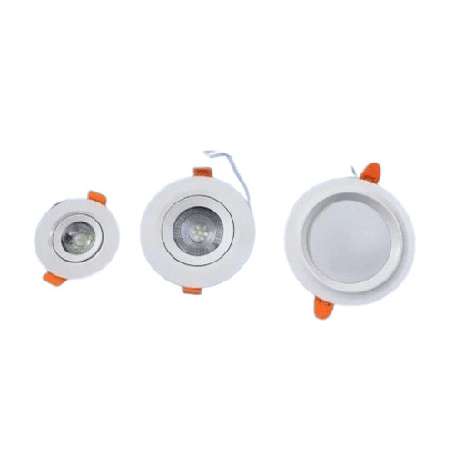Led Spot Light - Plastic, Standard Size, White Color, Round Shape, Cool Daylight | Easy to Install, Energy Efficient, High Shock & Crack Resistance