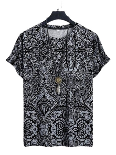 Printed Black T Shirt  - Color: All