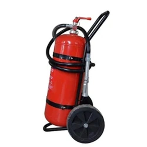 Trolley Mounted Fire Extinguisher - Material: Steel