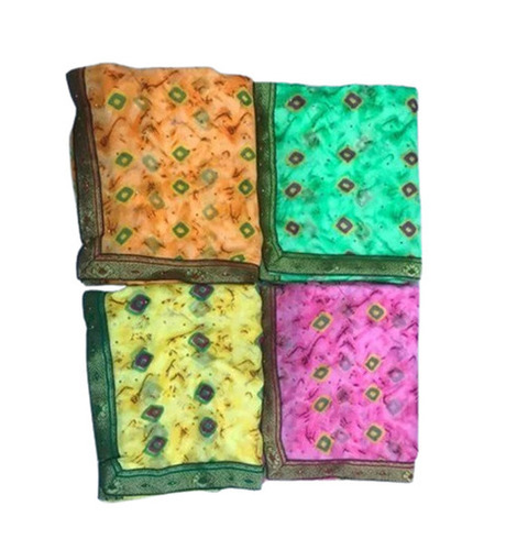 Printed Sarees - Cotton Silk, 5.50 Meter Length, 0.80 Meter Blouse | Breathable, Lightweight, Skin-Friendly, Quick Dry, Woven Pattern