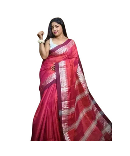 Khadi Cotton Saree - Color: Pink