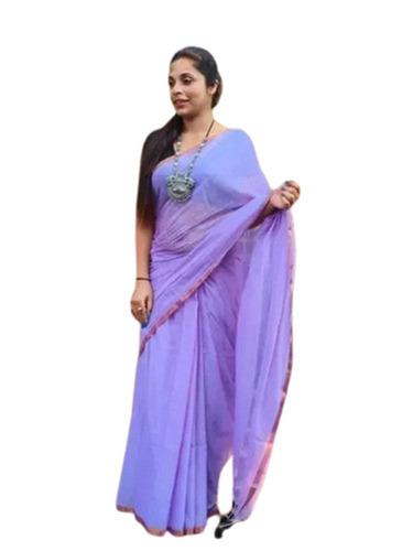 Khadi Cotton Sarees - Color: Purple