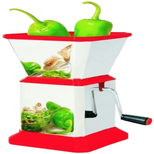 Vegetable Chilli Cutter - PVC Plastic 9 Inch Size Red Color | Stainless Steel Blade Ideal for Efficient Vegetable Cutting