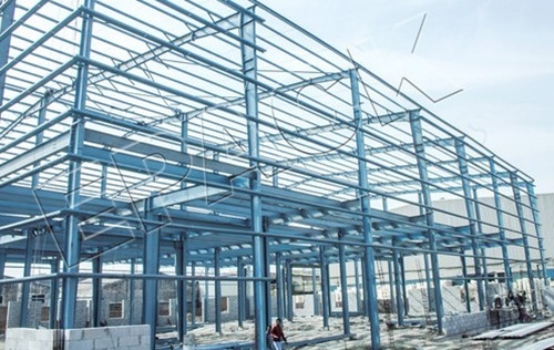 Industrial Structural Shed - Metal Sheet Built-up Design, 3.6 M High | Multi-Color Finish, Five Automatic Aluminum Doors, MS Floor, Sliding Sandwich Board Windows