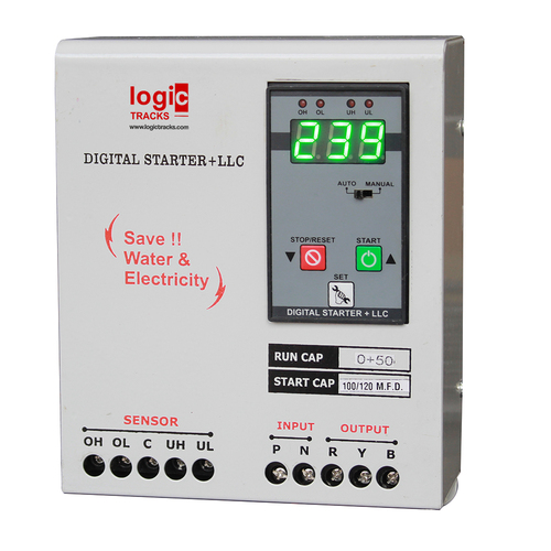Mini Borewell Control Panel - 0.5hp & 1hp 20 Amp Max Current | ABS Material White Color Includes 36 mfd Capacitor 1 Year Warranty