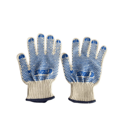 Hand Gloves - Comfortable Fit, Standard Size, Blue & Cream Checked Pattern | Breathable Full Finger Cleanroom Gloves, Slip Resistant & Reusable