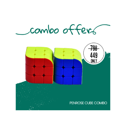 3x3x3 Penrose Trihedron Speed Curve Square Magic Cube Puzzle Combo - ABS Plastic, 3x3x3 Size, Multicolour | Innovative Design, High-Speed Mechanics, Challenging Geometry, Easy To Carry