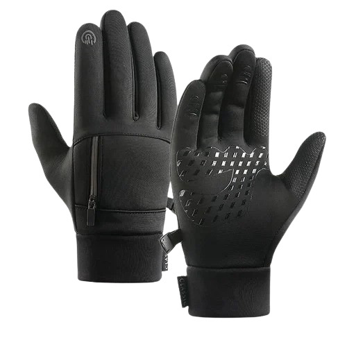 Bike Glove - Fleece Material, Standard Size, Black Color | Full Finger Style, Breathable Design, Durable for Bike Riding & Daily Life