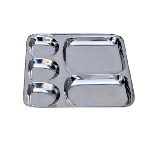 Stainless Steel Compartment Party Plate - Color: No