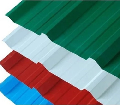 Colour Coated Roofing Sheet - Color Steel 15 ft Length 0.5 mm to 1.5 mm Thickness Available in Different Colors | Galvanised Pattern Double Roman Tile Shape