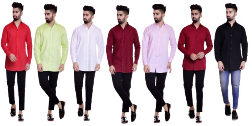 Readymade Cotton Shirts - Customized Size, All Colors | 100% Cotton, Lightweight, Breathable, Full Sleeves, Washable, Standard Design