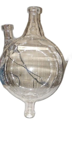 Spherical Transparent Glass Receiver Flask - Application: Laboratory