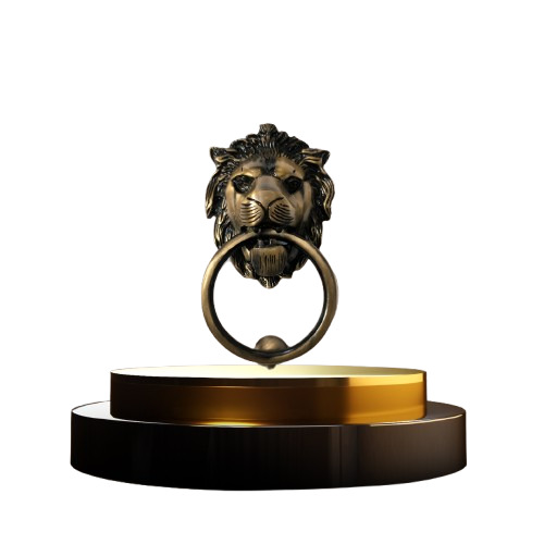 Brass Door Knocker Lion Faced - Size: 5"