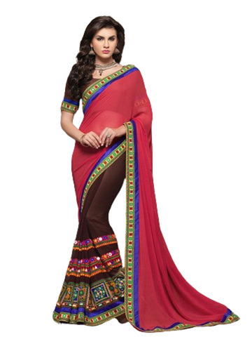 Designer Sarees - Cotton Silk Standard Size Multicolor | 100% Pure Light Weight Breathable Embroidered Pattern for Party Wear