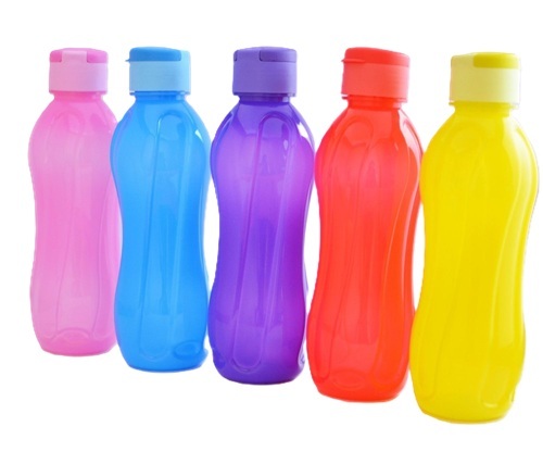 Water Bottle - Plastic, Round Shape, 1 Ltr Capacity, Multi Color | Screw Cap Sealing, Ideal for Industrial Beverage Use