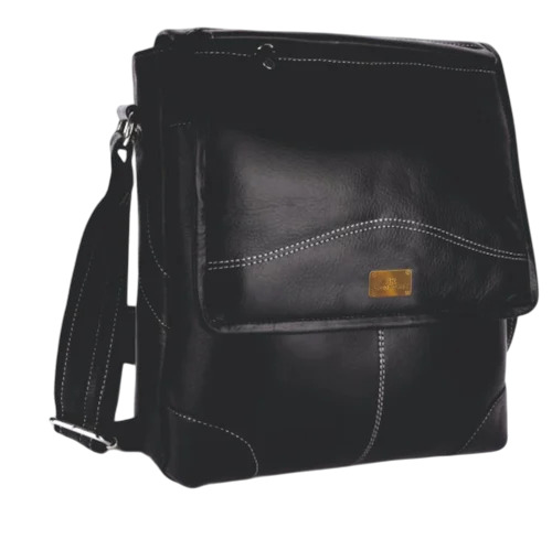 Leather Shoulder Sling Bag - Black, 10.5x3x9.5 Inch | Durable, Comfortable, Moisture Proof, Polished Finish, Attractive Design