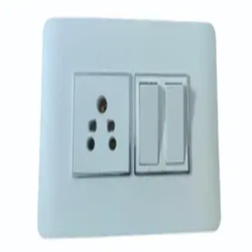 Modular Switches - Polycarbonate, 1M Size, White Color, 5A Current Rating, 220V Voltage | Features: Socket With Shutter, Customizable Size