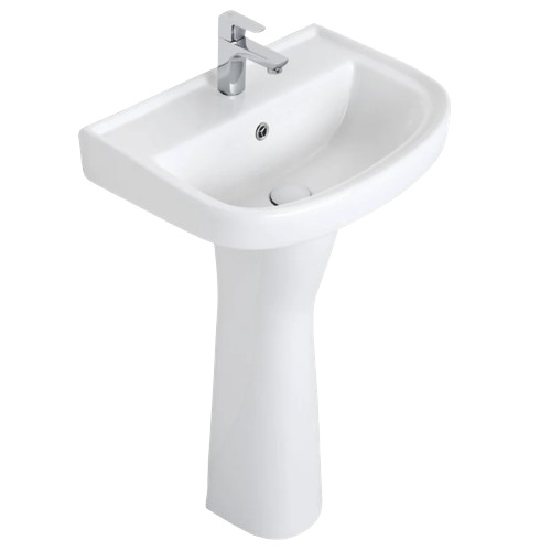 Pedestal Wash Basins - Color: White