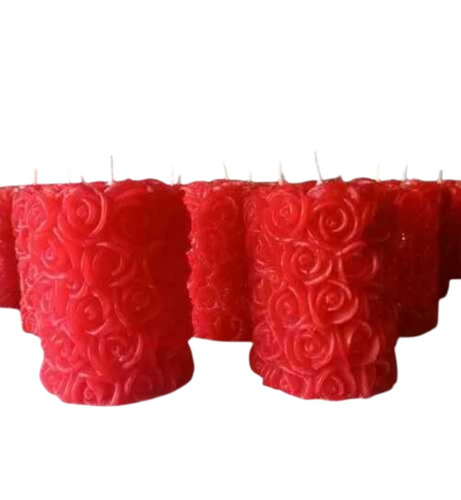 Decorative Pillar Candles - Soy Wax, Customized Size, Red Color | Handmade, Colored Flame, Cotton Wick, Ideal for Bars, Birthdays, Home Decoration, Parties, Religious Activities, Weddings