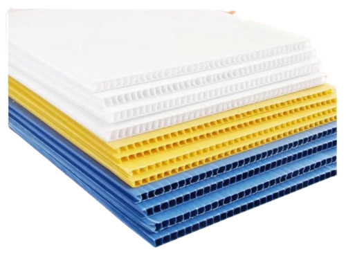 Pp Corrugated Sheet - PP Material Customized Size All Colors Available Hardness: Hard Durable & Fine Finished | Rectangle Shape Plain Pattern