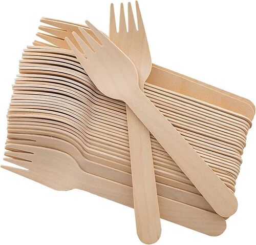 Disposable Wooden Forks - Color: White