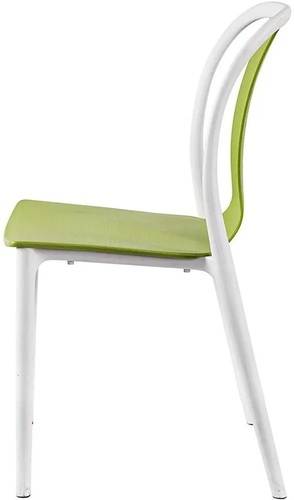 Office Chair - Mid Back, Non Foldable, White/Green Color | Modern Design, Durable and Easy to Clean, Crafted from Eco-Friendly Materials