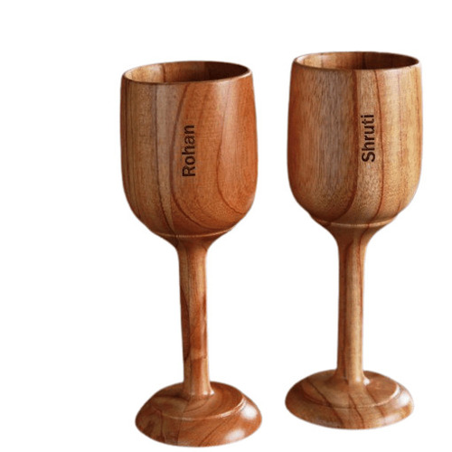 Brown Wooden Wine Glass - Color: .