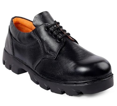 Safety Shoes - Synthetic Leather, All Sizes, Black Low Ankle | Heat Resistant, Anti Skid, Anti-Static, EVA Insole and Outsole