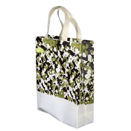 Printed Shopping Bag - Military Printed Design, Moisture Resistant Paper, Rectangular Shape, Customized Multi-Color, Easy to Carry with Handles