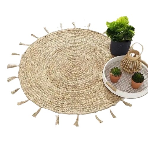 Round Stylish Jute Rug Mat