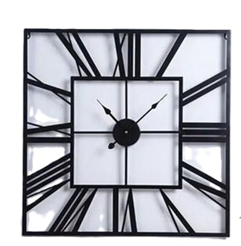 Square Wall Clock - Color: Black