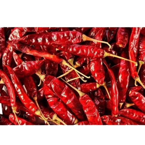 Guntur Dry Red Chilli - Whole, A1 Grade, Elongated Shape, Red Color | Natural Dried, 1 kg, Spicy Taste, Ideal for Cooking, Good for Health