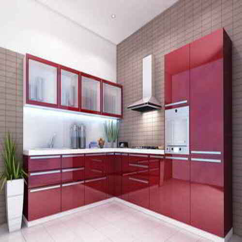 Acrylic Modular Kitchen - Door Material: Mdf