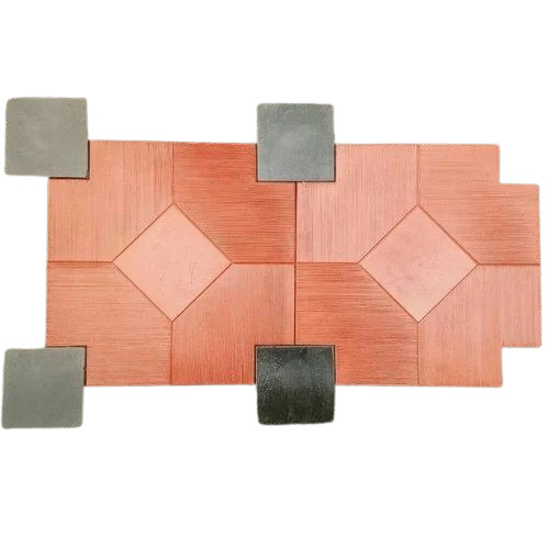 Red Square Car Parking Tiles - Ceramic Mosaic, Customized Size, Reds/Pinks | Heat Insulation, Non-Slip, Interlocking Design, Matt Finish