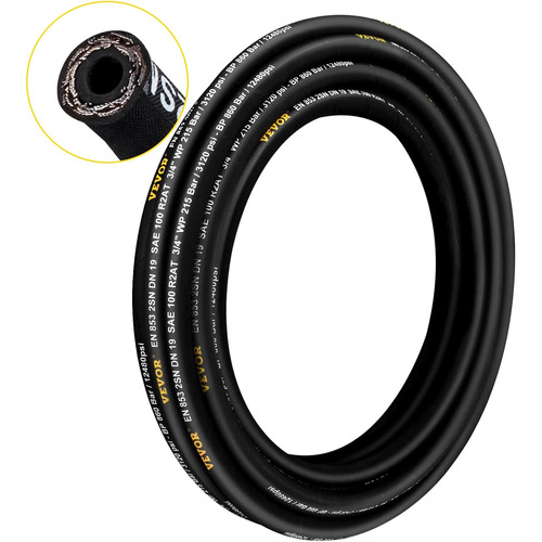 Black Hydraulic Hoses - Metal and Rubber Material | Industrial Application Corrosion Resistant Plain and Printed Patterns Fitting Use