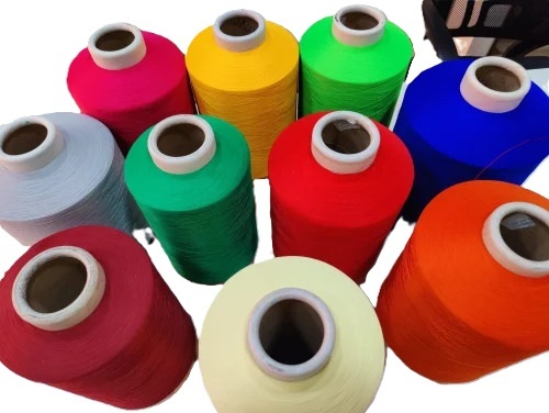 Industrial Polyester Yarn - 100% Polyester, 100m Rolls, Multi Color | Pattern-Dyed, Washable, Plain Weaving Yarn with Super Bright Lustre