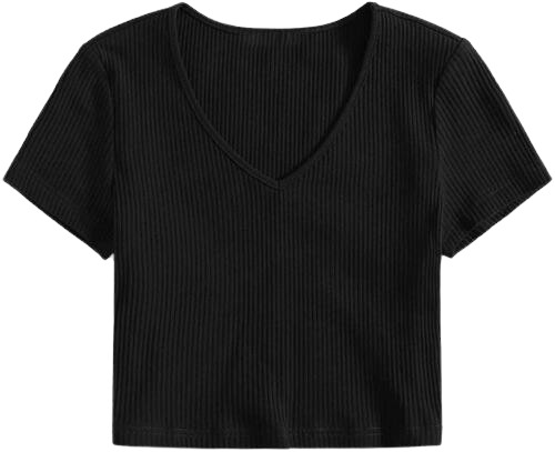 Ladies V Neck T Shirt - Cotton Material, Available in S to XXXL Sizes, Black Color, Light Weight & Breathable Fabric, Short Sleeves, Casual Style