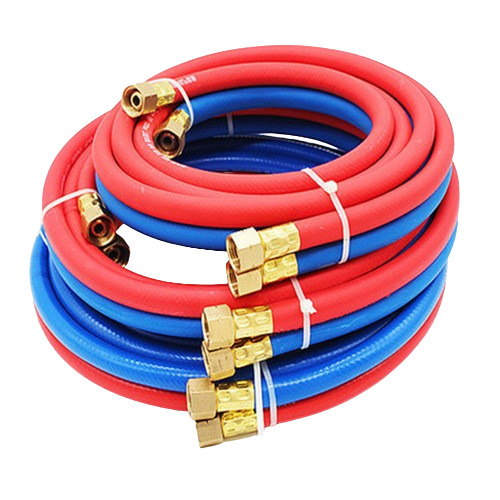 Welding Hose - Rubber, Customized Size, Red & Blue Color | Round Shape, Solid Hardness, Socket Joint Connection, Durable Material, Fine Finished