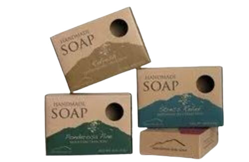 Soap Packaging Box - Unbleached Kraft Paperboard, Rectangular Shape, Brown Color , Matte Finish, Straight Tuck End Design, Weight Holding Capacity < 2 Kg