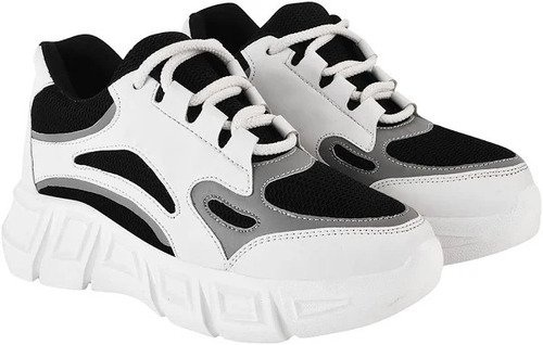 Girl Shoes - Faux Leather Lace-Up Water Resistant Platform Multi Color | Sporty Design for Rainy and All Season Wear Girls' Style Sneaker